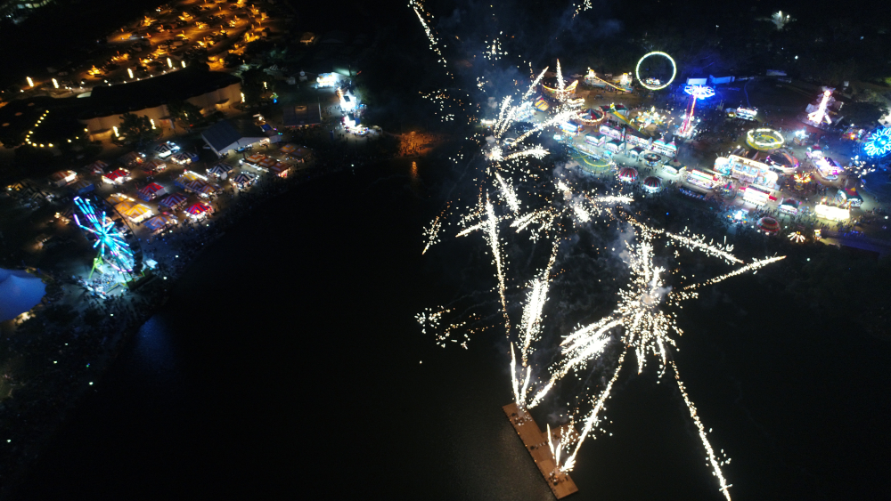 Fireworks from above